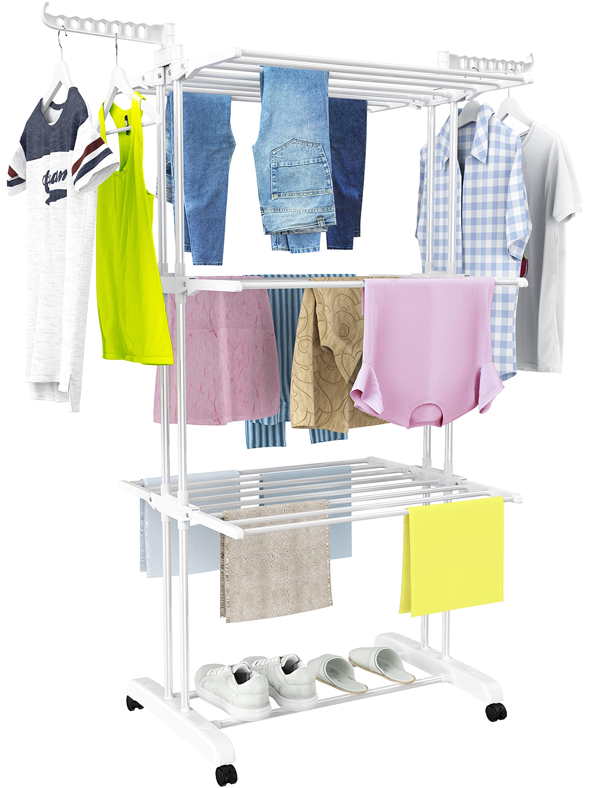 HOMIDEC front view full rack showing large drying capacity and organization benefit