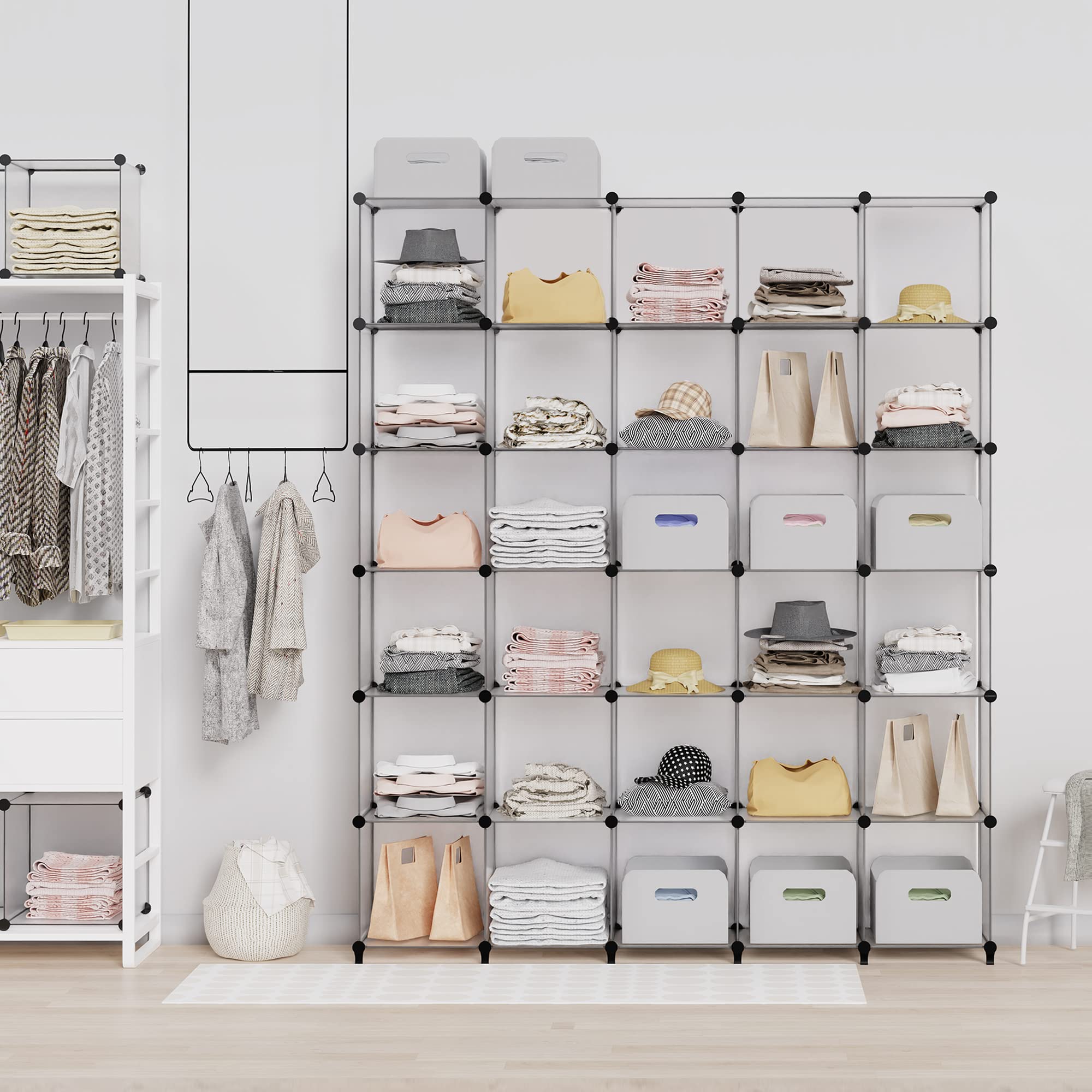 HOMIDEC clear panel close-up highlighting durable, transparent storage visibility