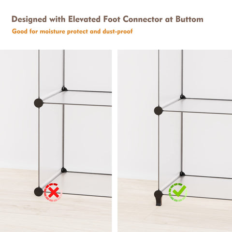 HOMIDEC with storage bins size comparison showing cube capacity and fit
