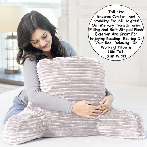 Homie pillow side view showing padded armrests and lumbar support