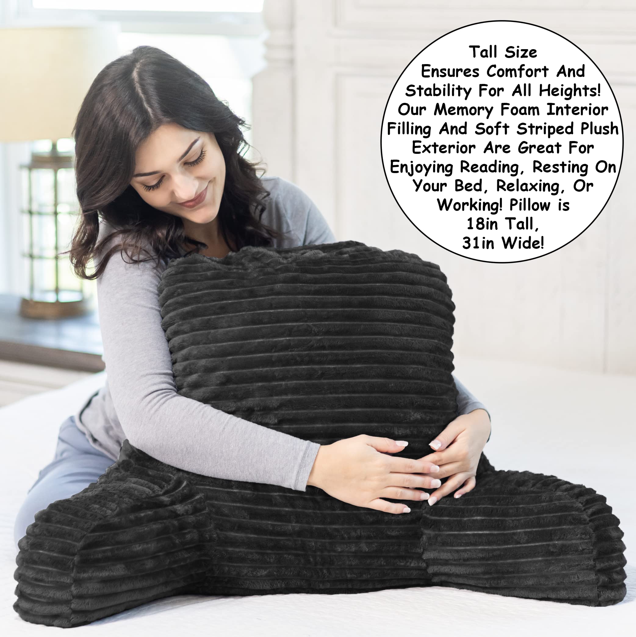 Homie pillow on bed to show scale and comfortable lounging setup