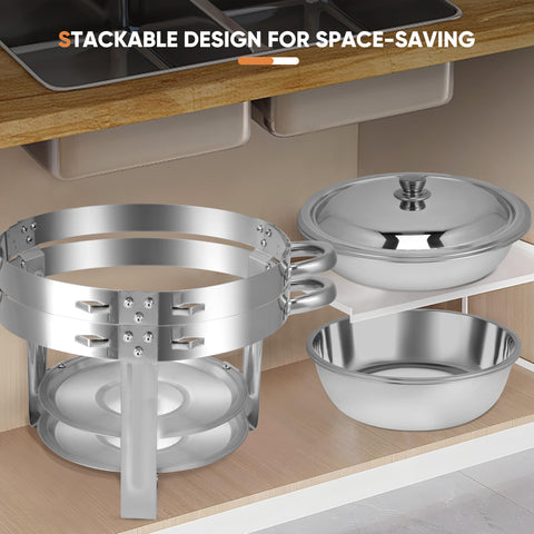 Homiesetify size comparison with dinner plates illustrating 6-quart capacity scale