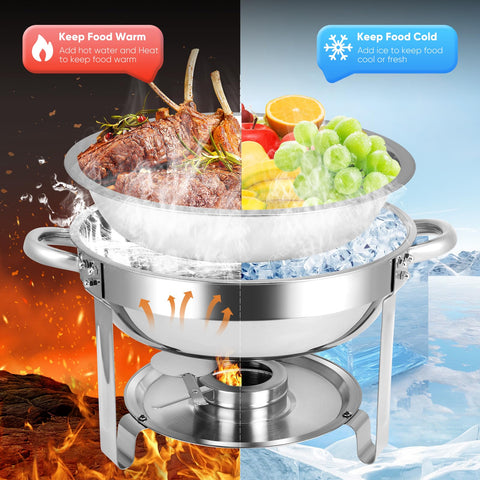 Homiesetify top view open chafing dish displaying food pan and easy access for serving