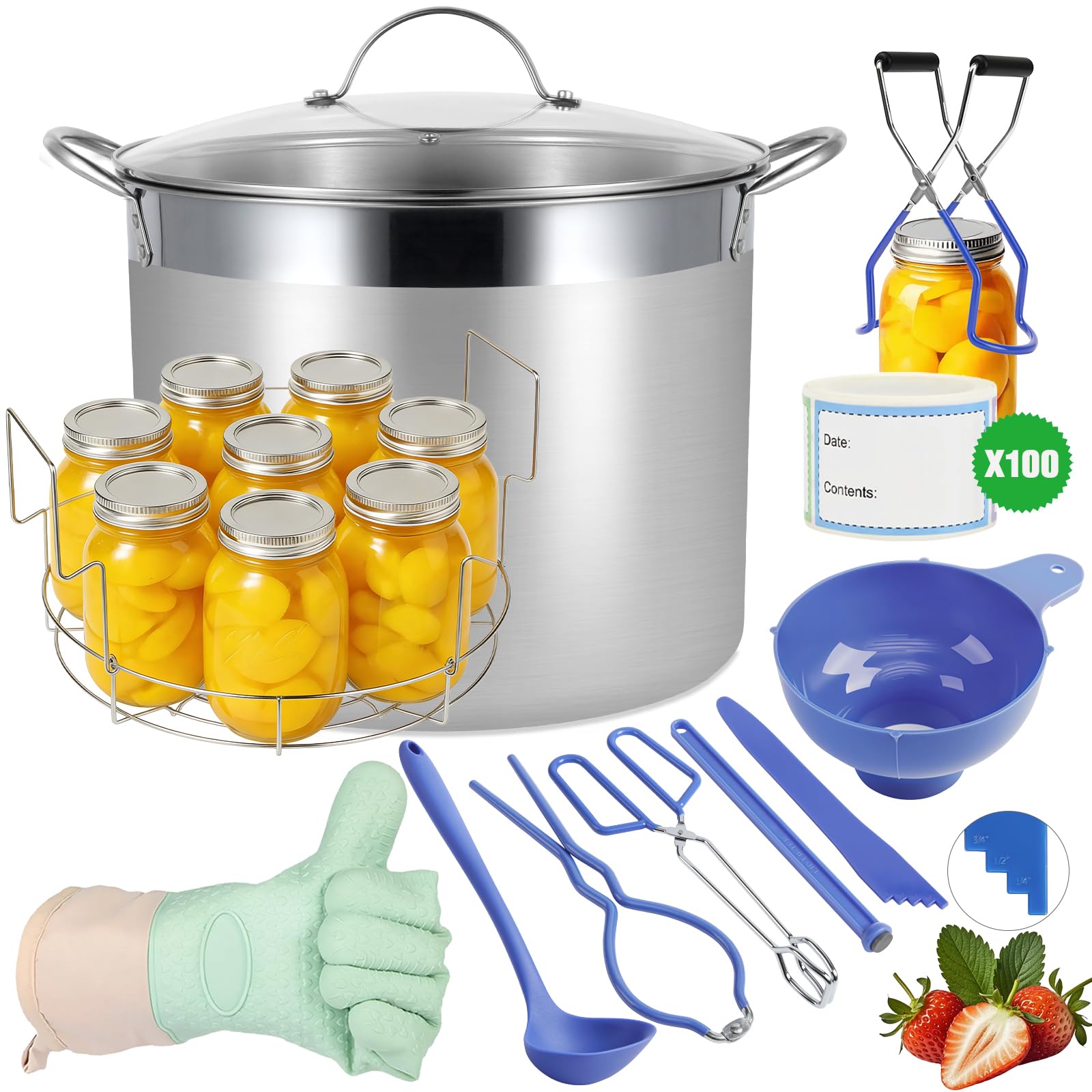 HOMKULA canning pot front view showing durable capacity and easy cleaning benefit