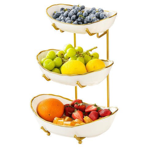 HOMKULA front view of three-tier basket showing organized display benefit