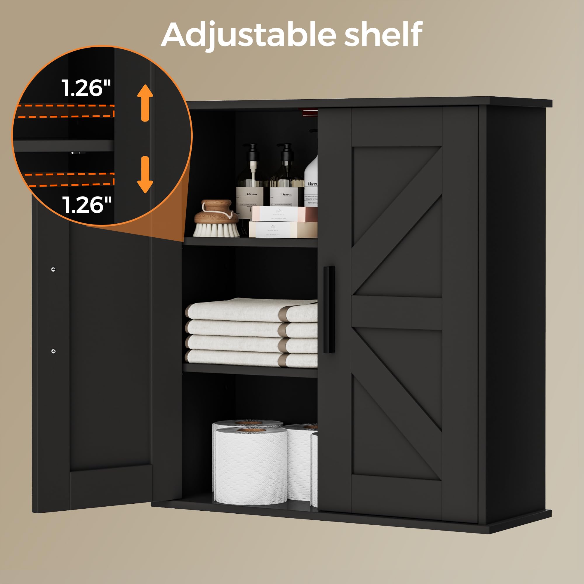 Homleke mounted over sink demonstrating space-saving storage