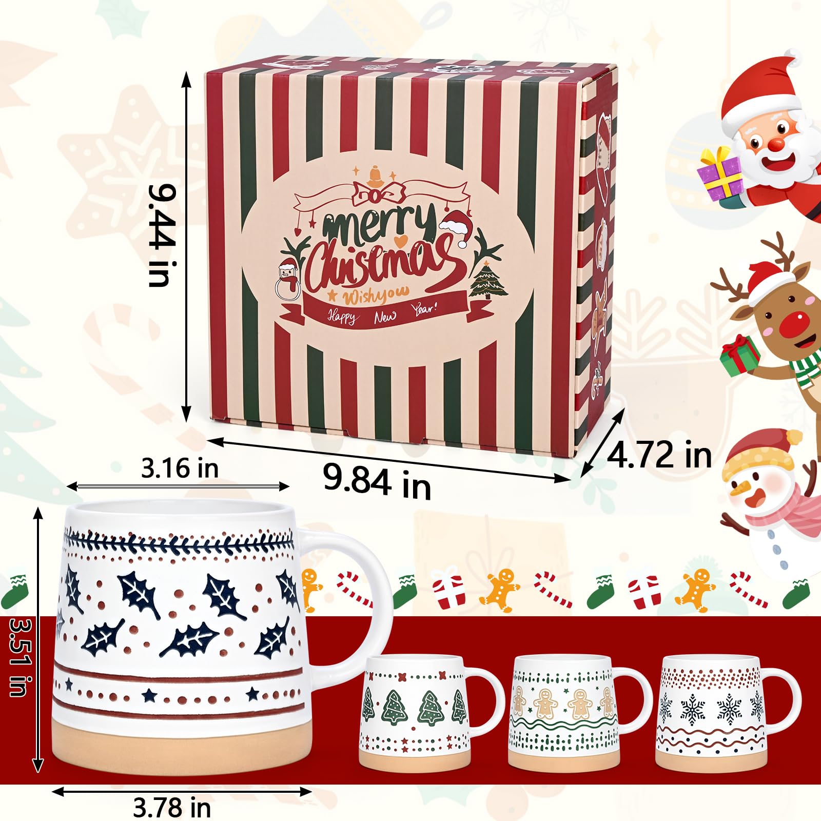 Homlouue mug held in hand showing 14 oz scale and comfortable conical shape