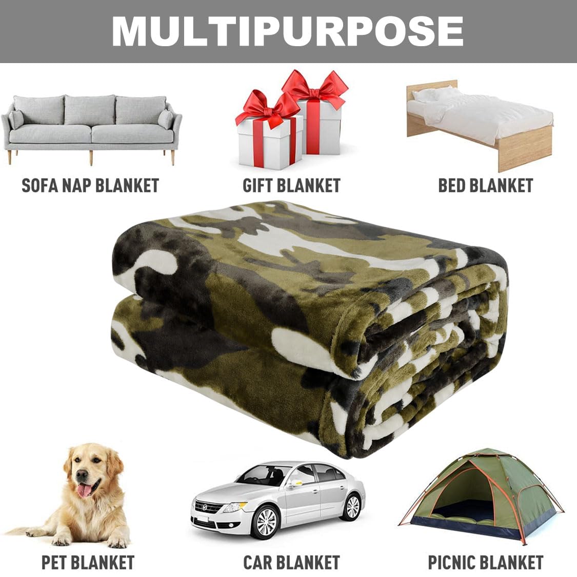 HommomH camo blanket used at a tailgate offering warmth and outdoor convenience