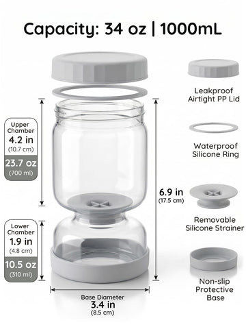 Homnoble pickle jar two-pack in fridge illustrating organized, spill-free storage