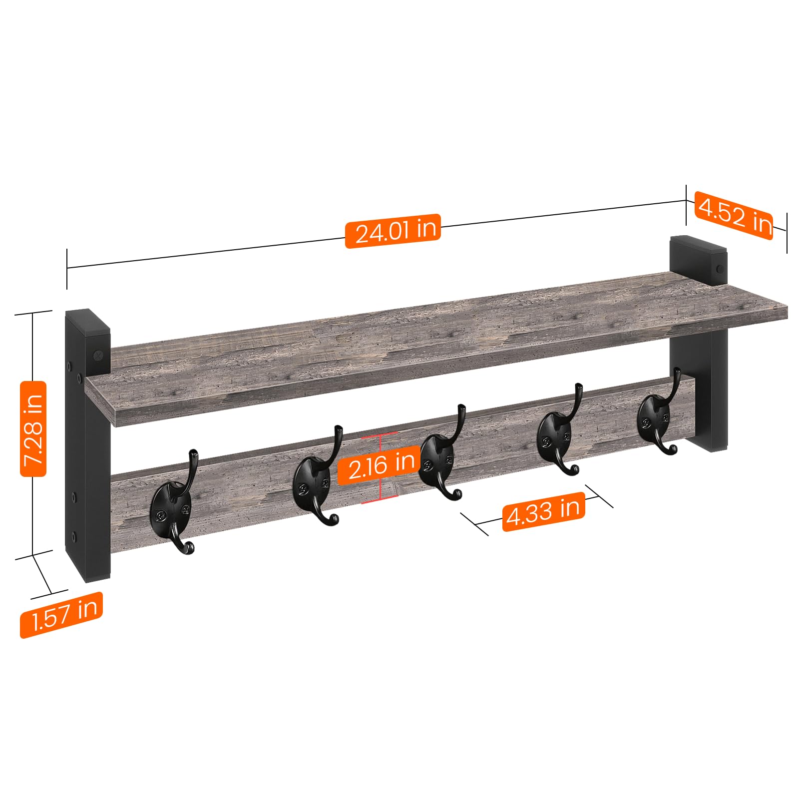 Homode shelf styled with photos and plants to show display possibilities and added decor