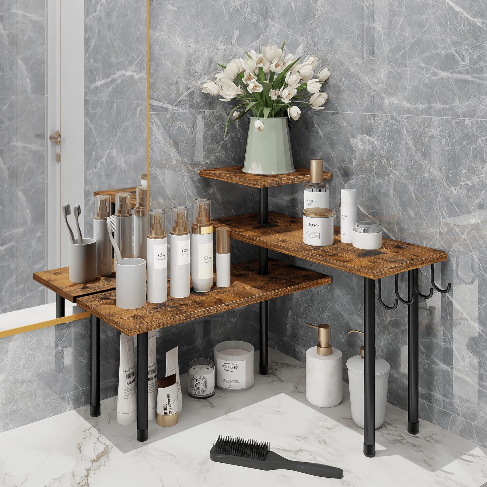 Homode on a kitchen counter as a coffee bar organizer for quick access