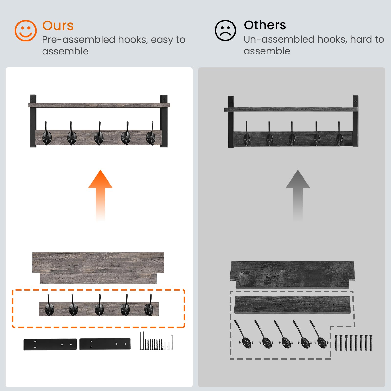 Homode label and included hardware close-up for easy installation clarity