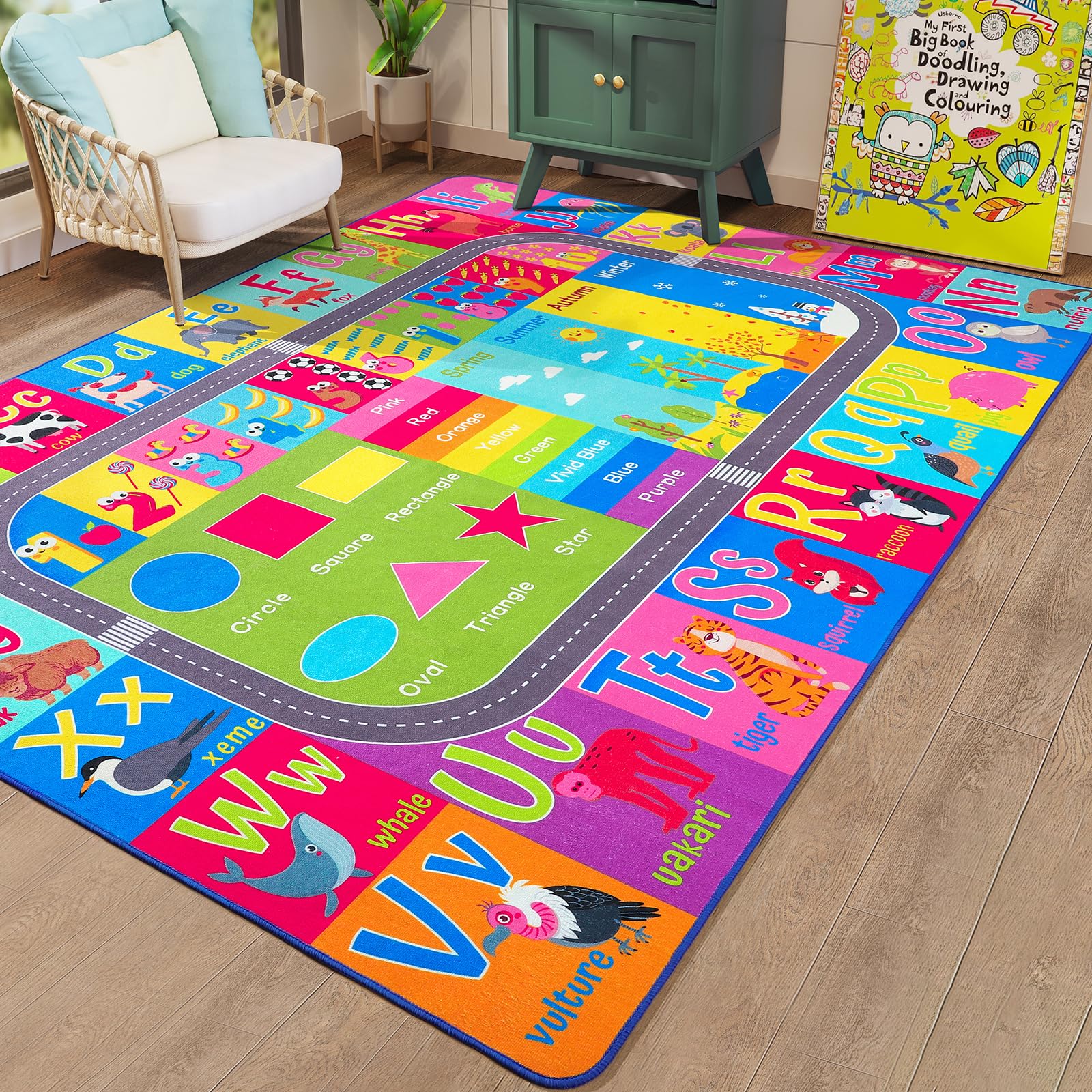 HOMORE detailed print of alphabet and numbers aiding visual learning