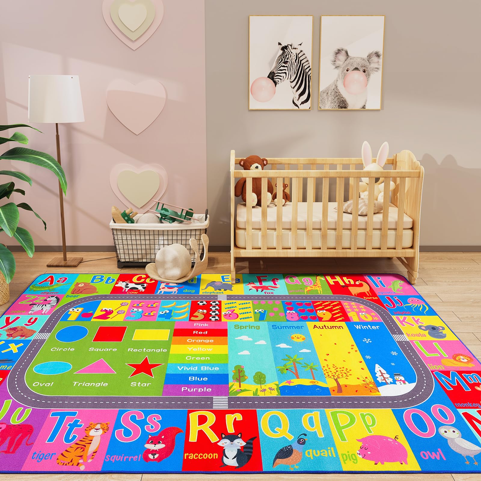 HOMORE child next to rug showing 4x6 size for small-group use