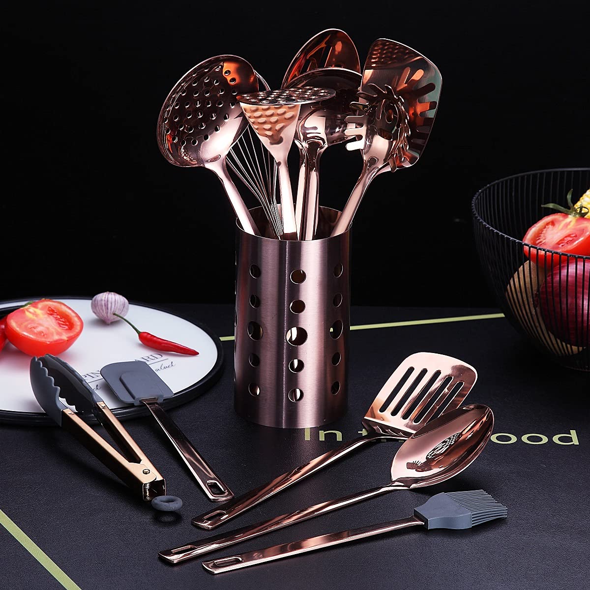 HOMQUEN using utensils stirring nonstick pan protecting cookware from scratches
