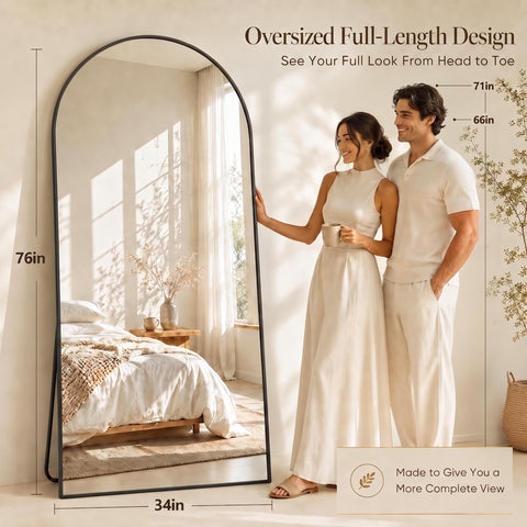 Homsion mirror in bedroom styling, outfit-check convenience benefit