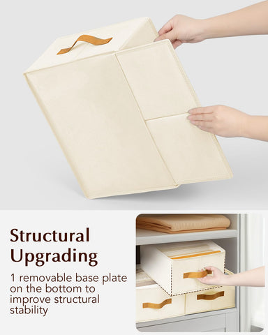 Homsorout drawer organizer with folded t-shirts showing quick access benefit