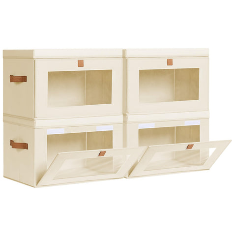 Homsorout front view pack of 4 showing neat organized storage benefit