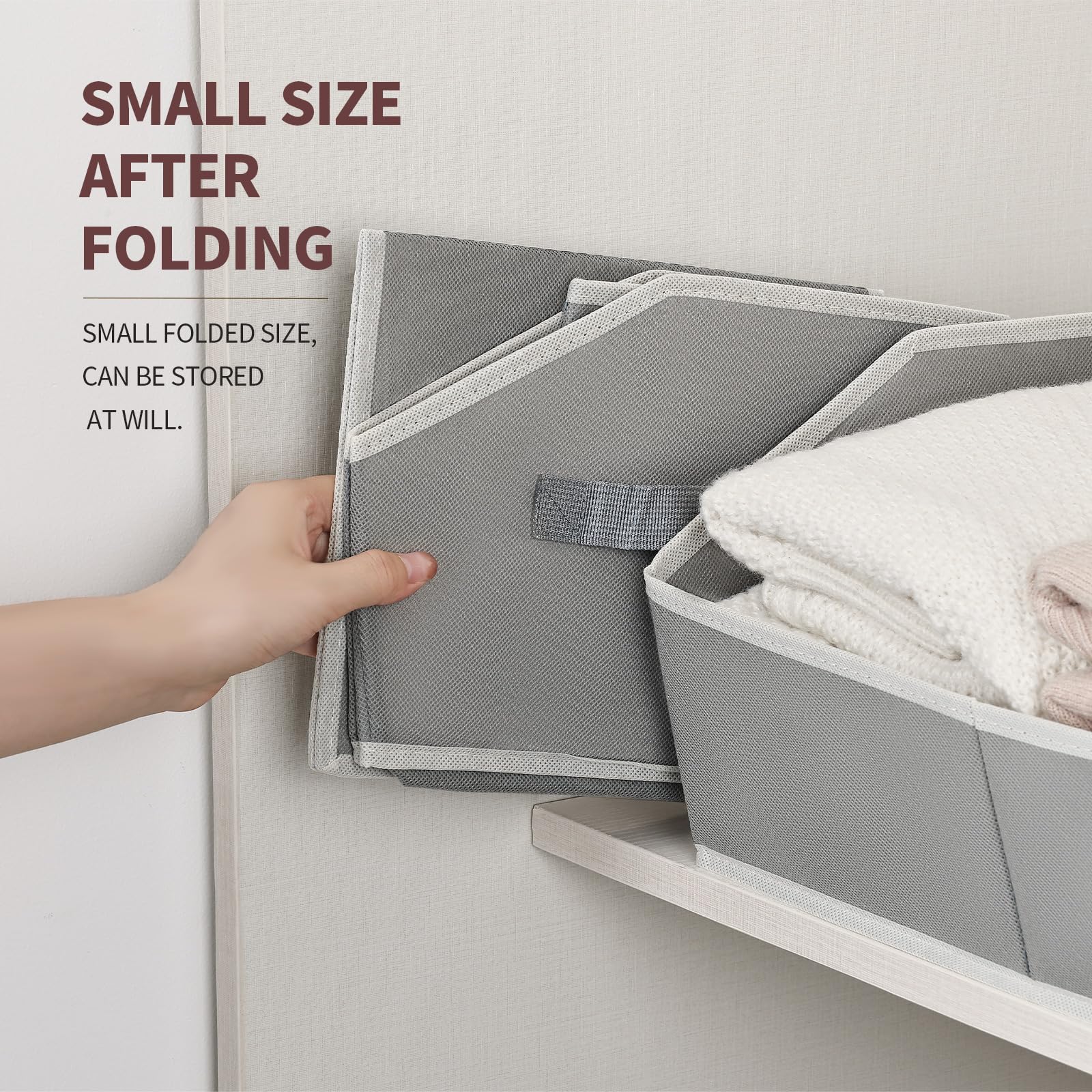 Homsorout interior with folded clothes showing roomy capacity and tidy storage