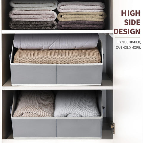 Homsorout bin on shelf to show size and scale for closet and cubby fit