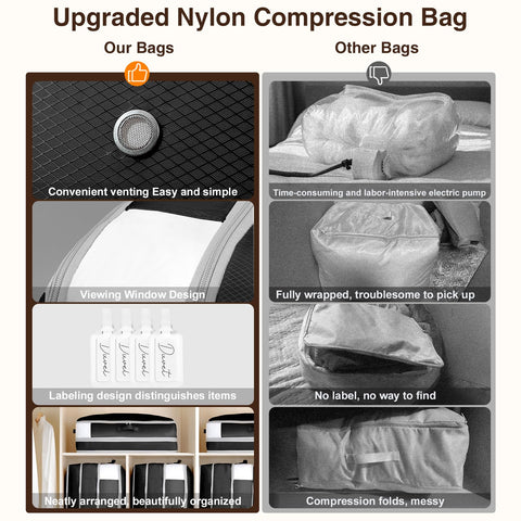 Homsorout stacked bags under bed illustrating organized space saving benefit