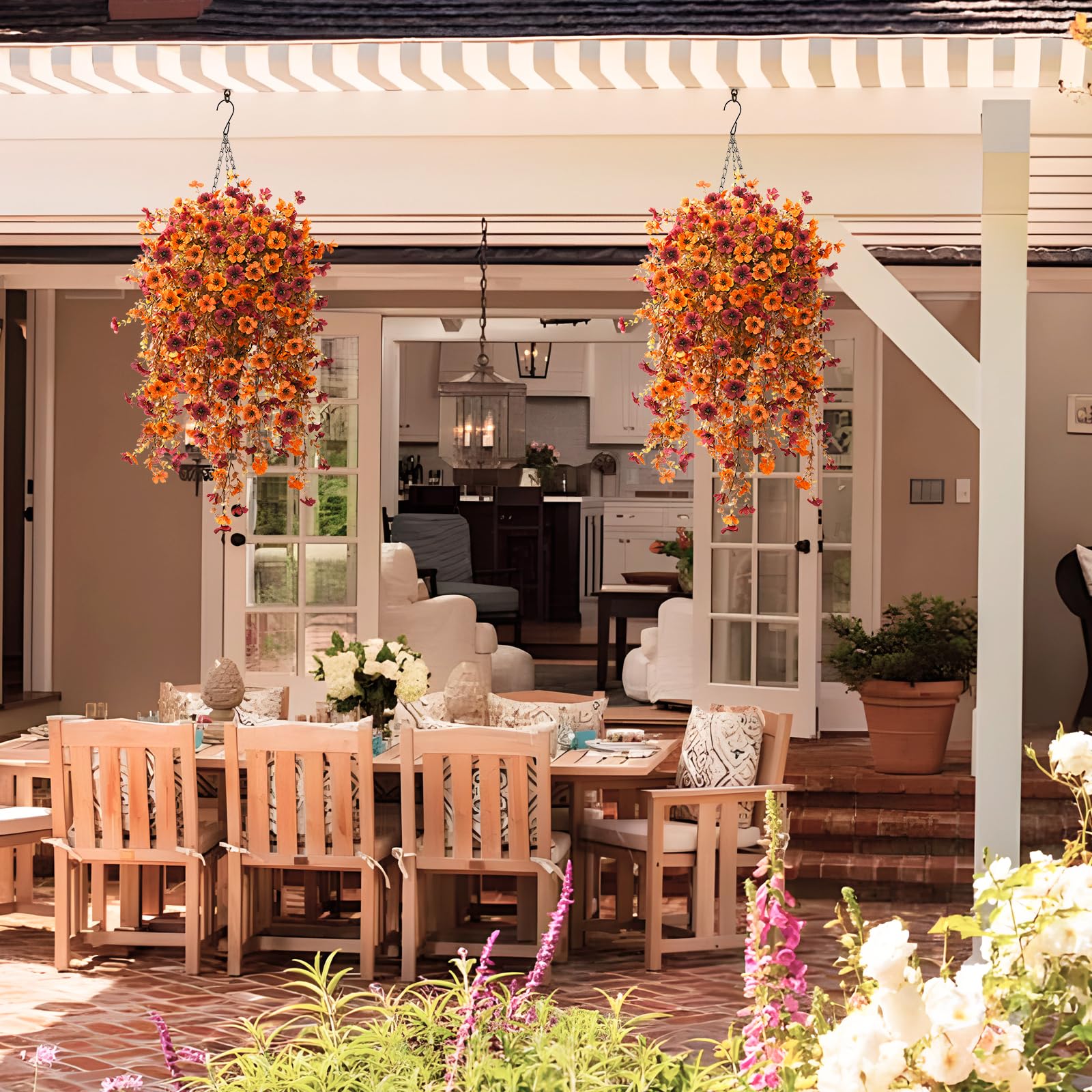Homsunny styled on entryway with pumpkins showing seasonal decor impact