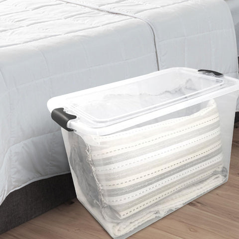 HOMZ lid seal closeup showing dust-resistant protection benefit