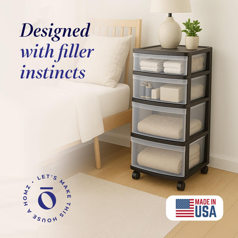 HOMZ side profile highlighting slim design to save floor space