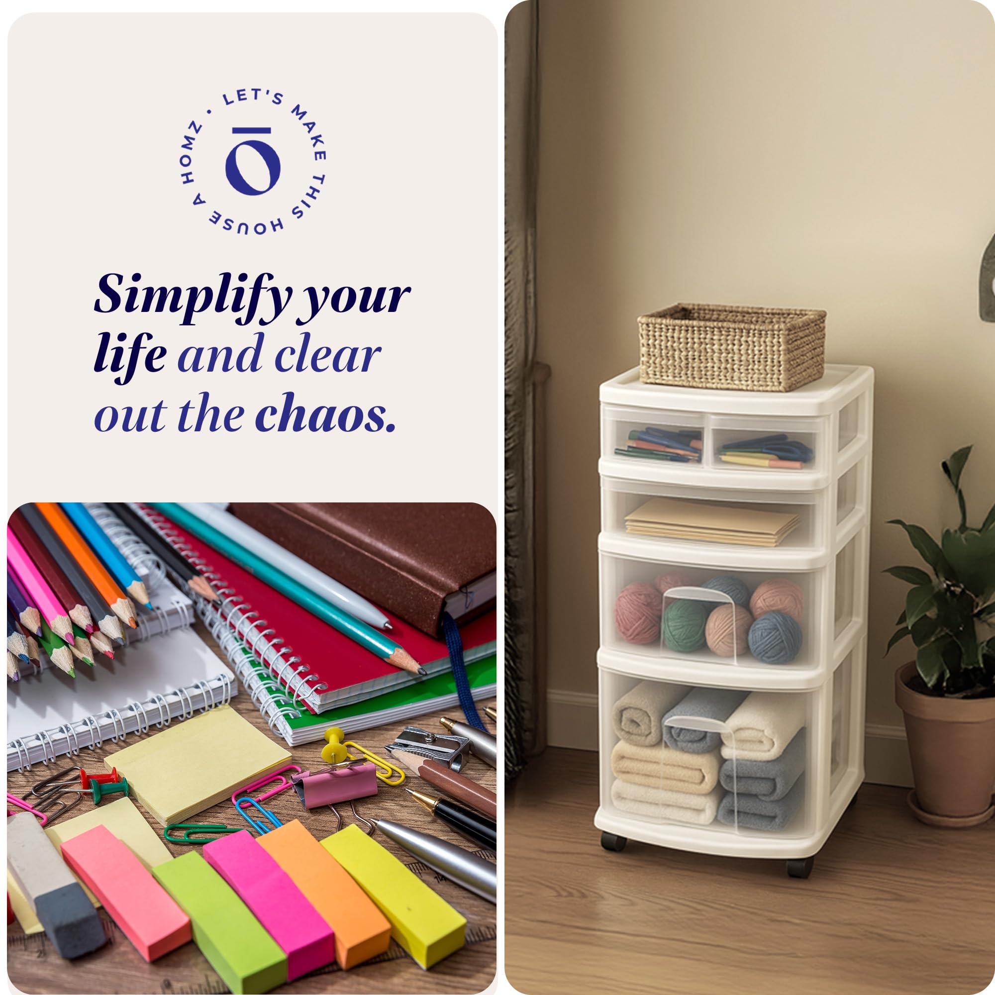 HOMZ placed in bathroom organizing toiletries and saving counter space
