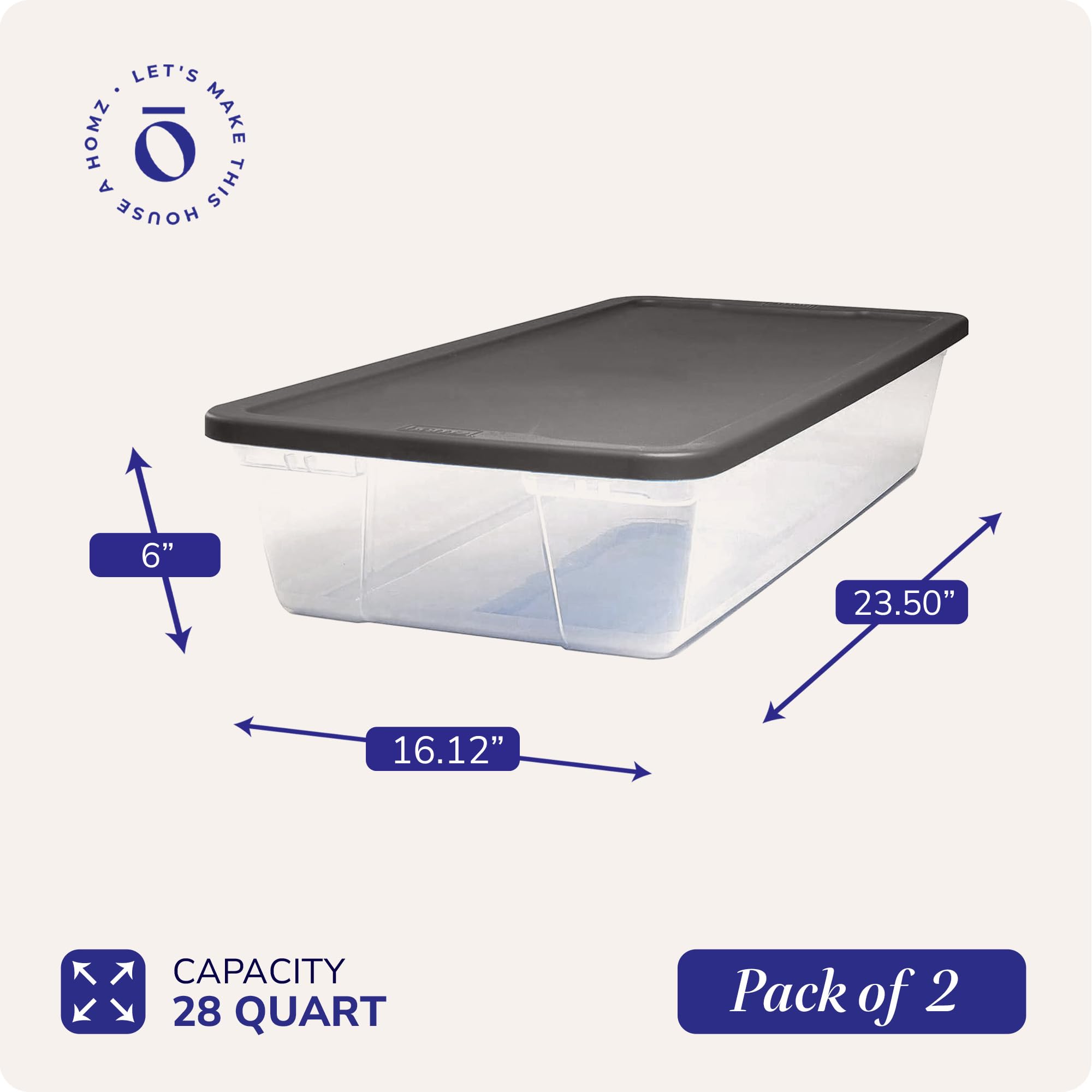 HOMZ stacked bins maximizing vertical space for compact, orderly storage benefit