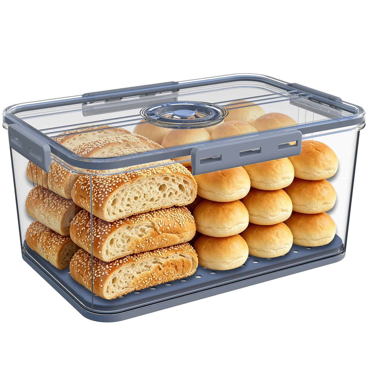 Honbuty front view of bread box showing neat countertop storage benefit