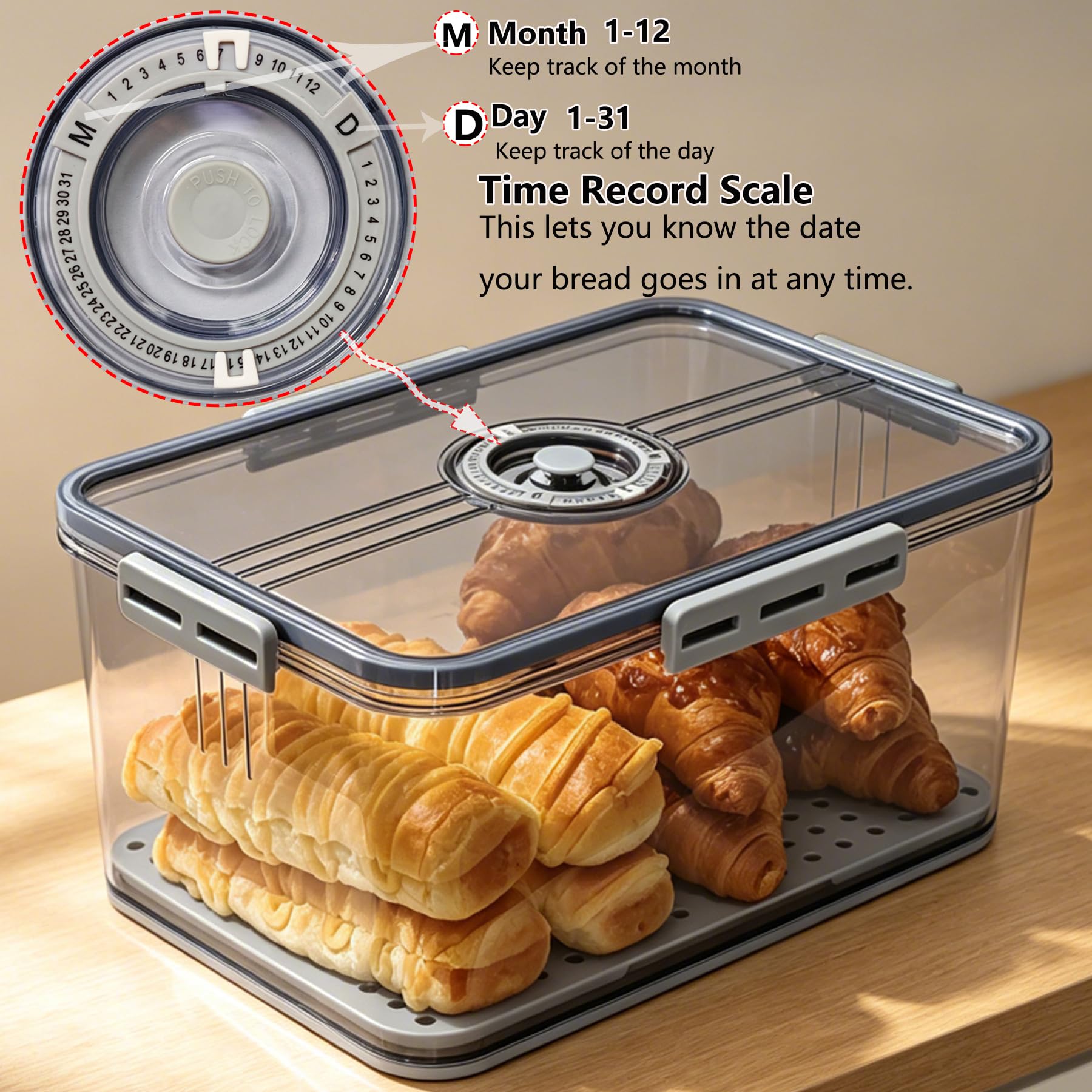 Honbuty lid time recorder close-up helps track storage date