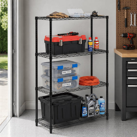 Honey-Can-Do close-up of wire shelf texture highlights durable finish