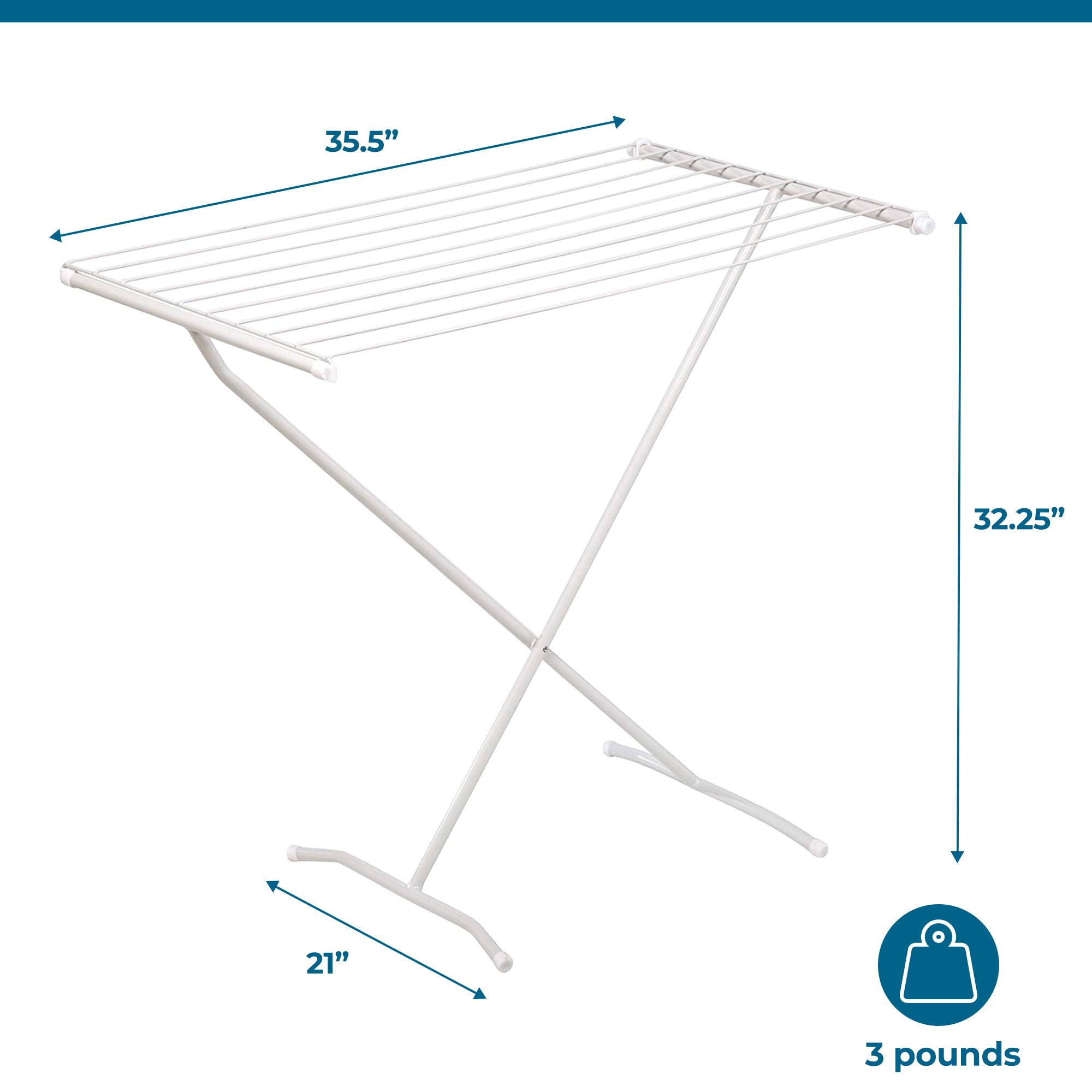 Honey-Can-Do sweater laid flat on top wires to prevent stretching and reshape