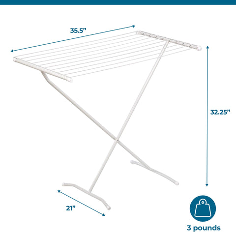 Honey-Can-Do sweater laid flat on top wires to prevent stretching and reshape