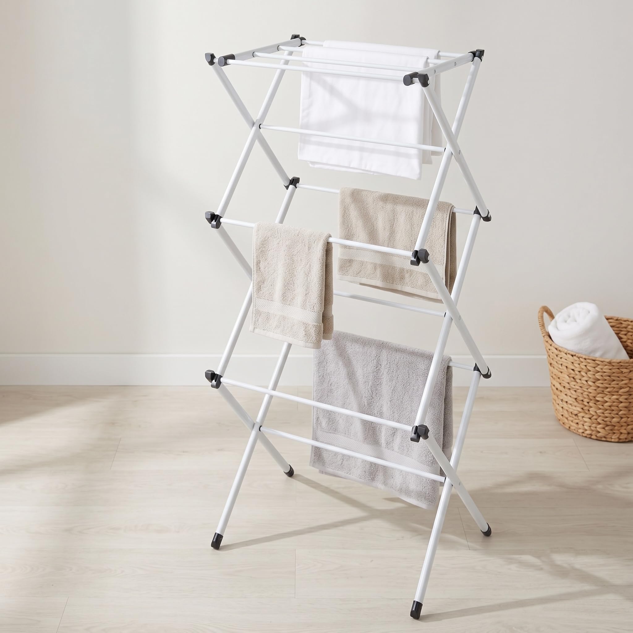 Honey-Can-Do folded flat for slim storage saves closet and under-bed space
