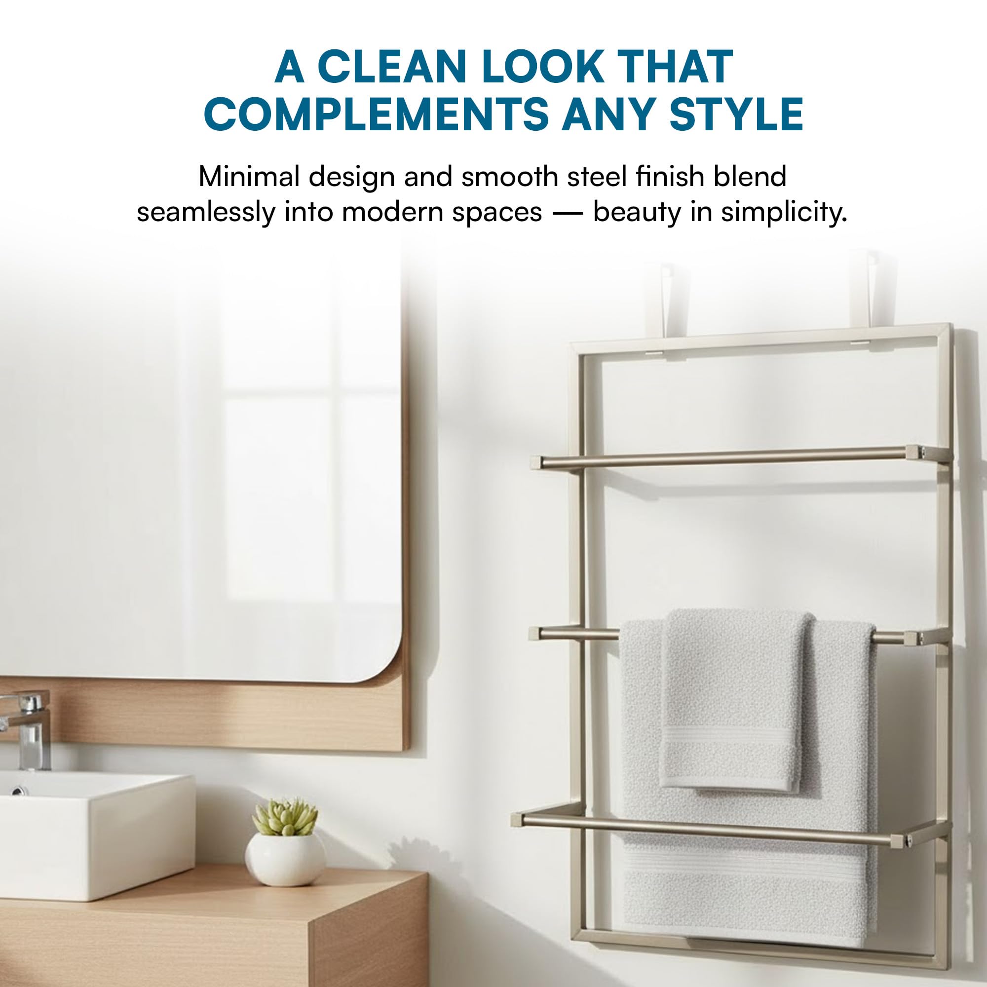 Honey-Can-Do in bathroom lifestyle view showing tidy towels and decorative appeal