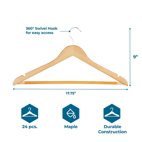 Honey-Can-Do hanger next to folded shirt showing scale and ideal garment fit