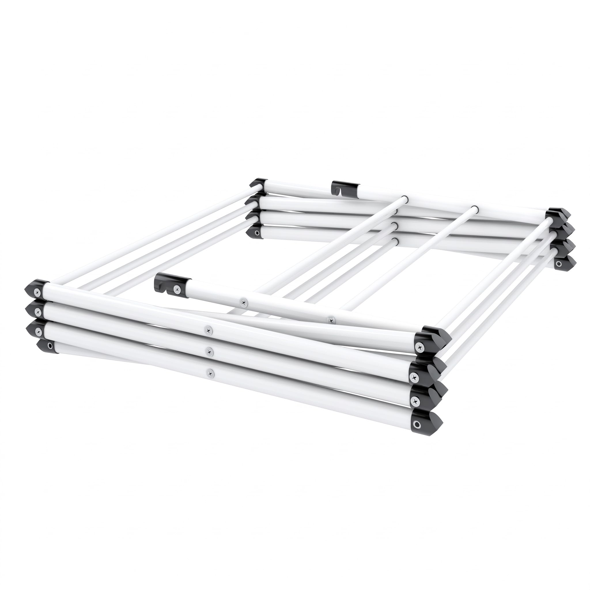 Honey-Can-Do side profile open demonstrating compact footprint fits small rooms