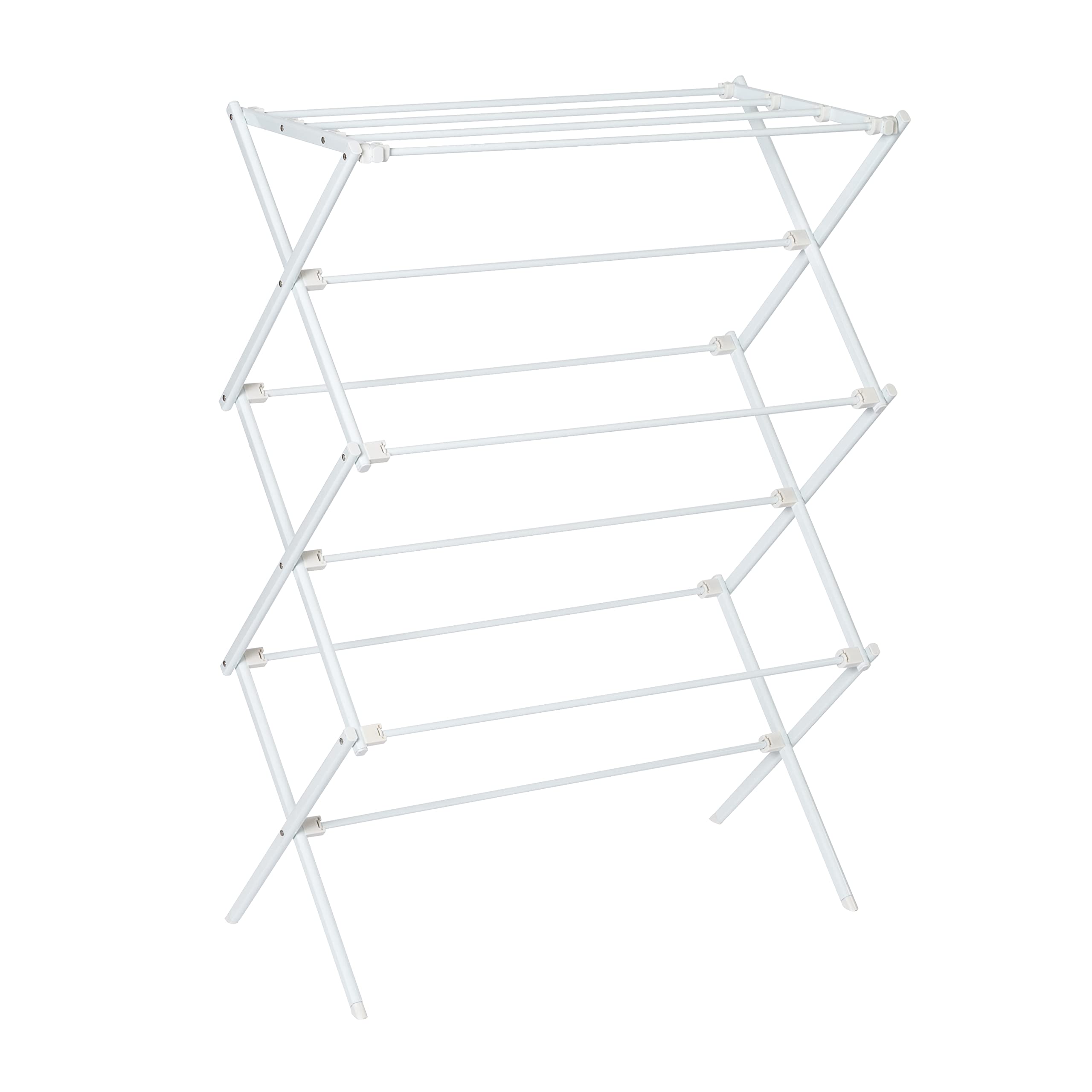 Honey-Can-Do front view of white drying rack showing full frame and benefits