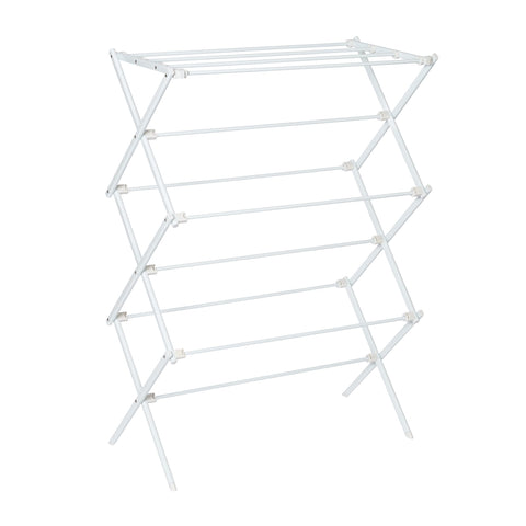 Honey-Can-Do front view of white drying rack showing full frame and benefits