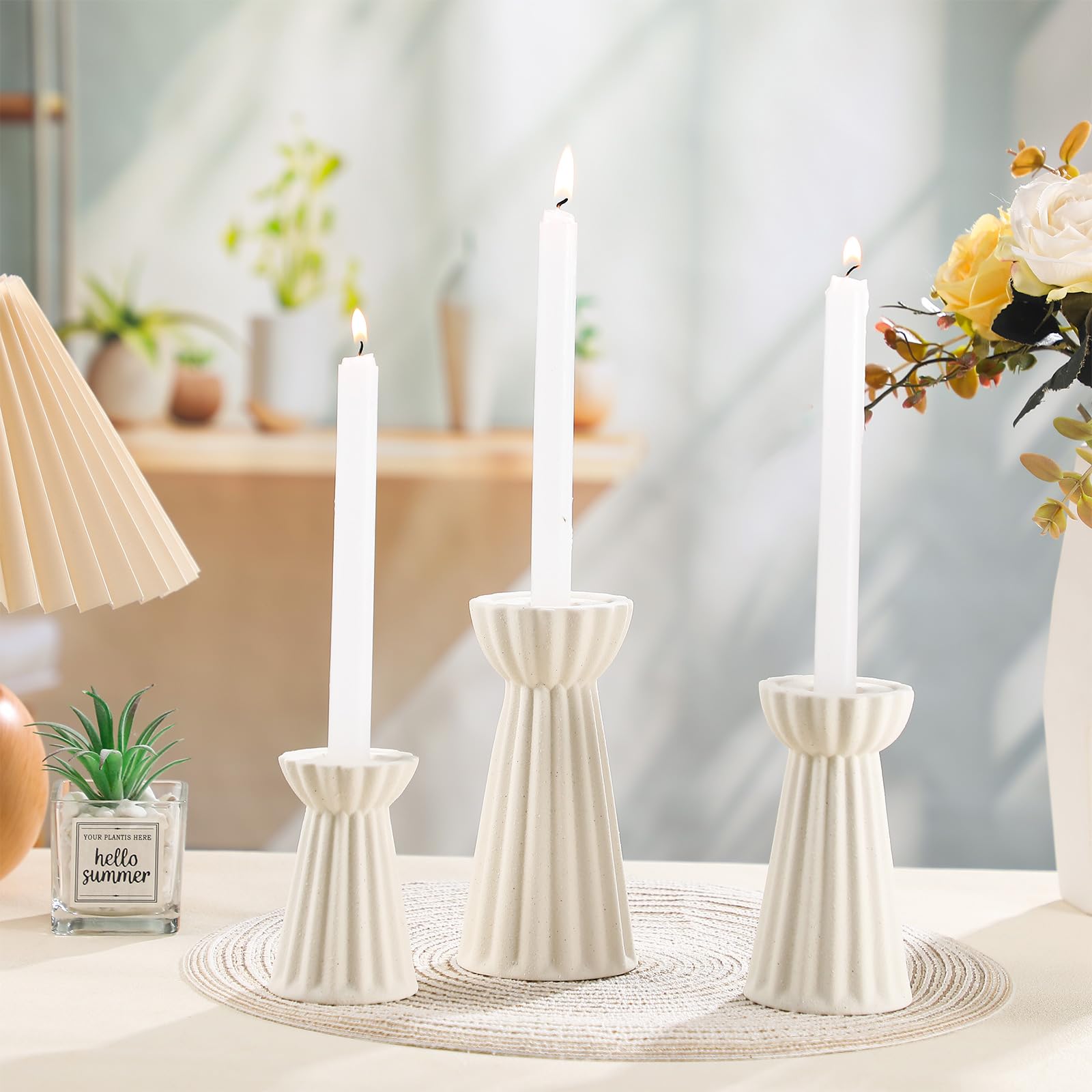 Honeydak mantel styled with holders and greenery demonstrating versatile decor use benefit
