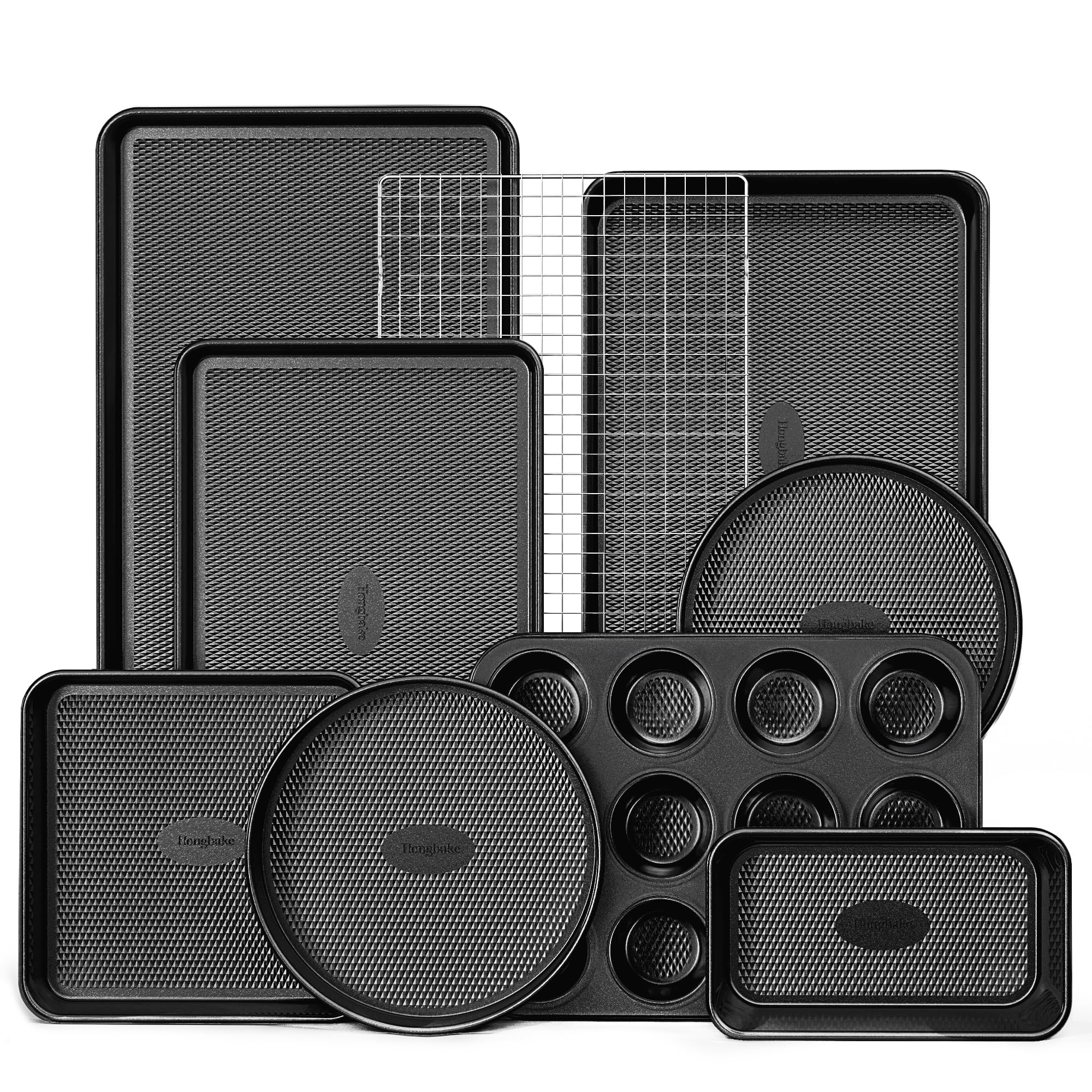 HONGBAKE full 9-piece set displayed on counter showing organized storage benefit