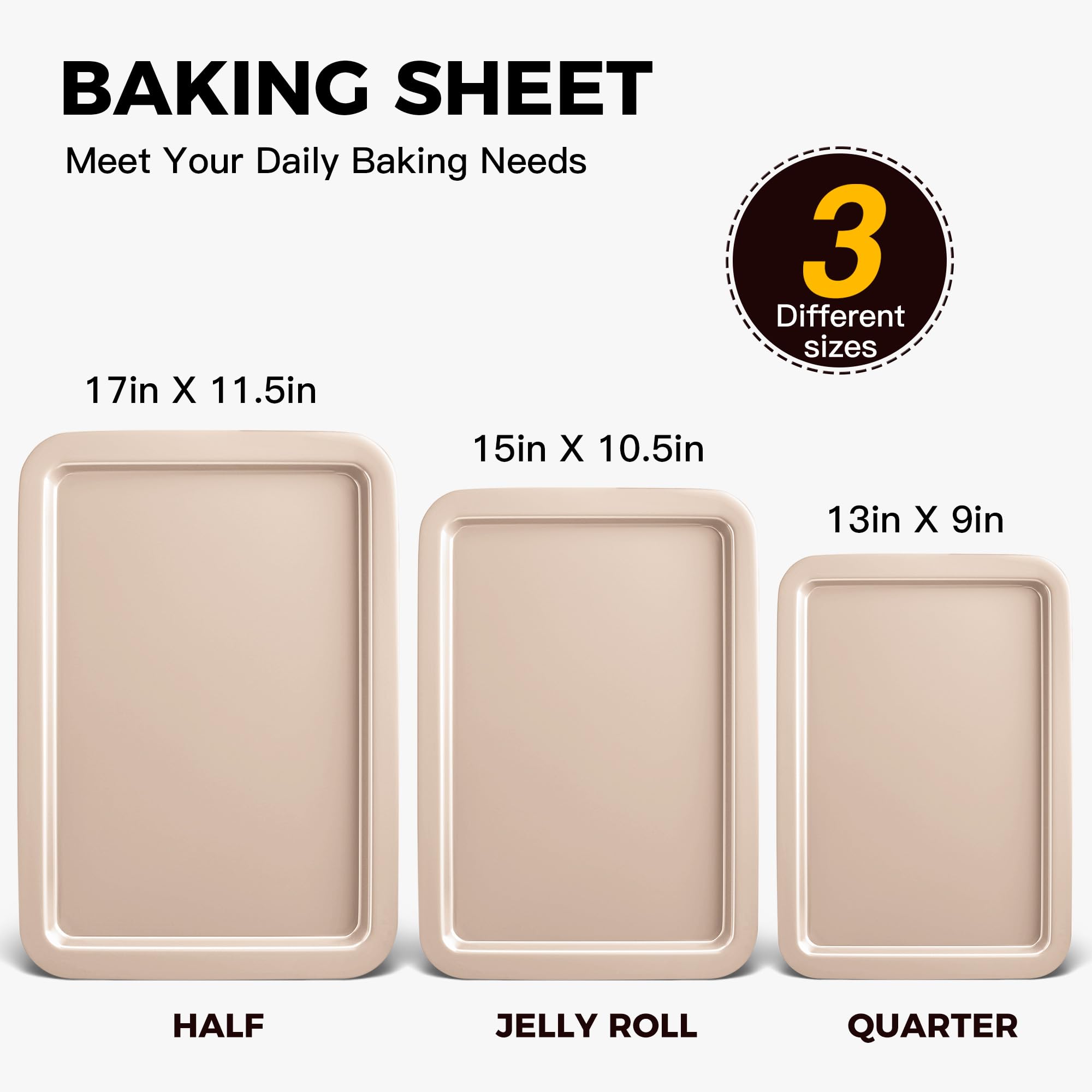 HONGBAKE top view jelly roll pan with baked cookies showing even browning