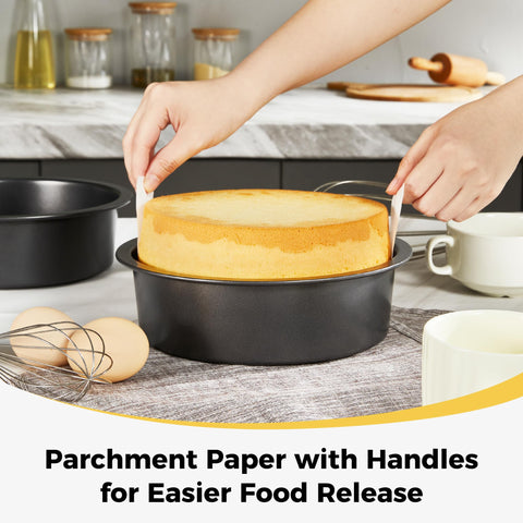 HONGBAKE stack of pans with 120 parchment liners for fast prep and cleanup