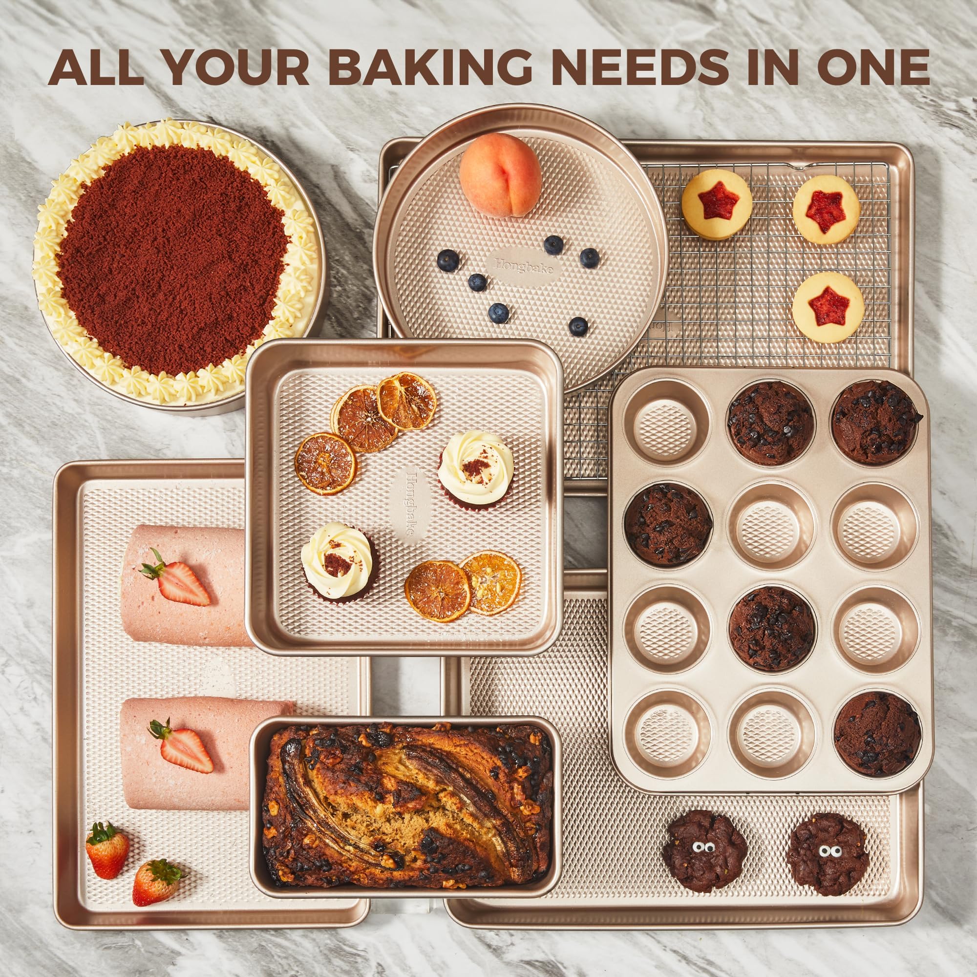 HONGBAKE roasting pan with roast illustrating high-temperature cooking