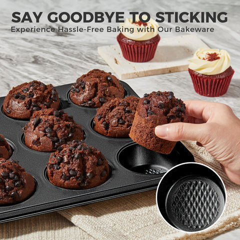 HONGBAKE stacked pans showing space-saving stackable storage benefit