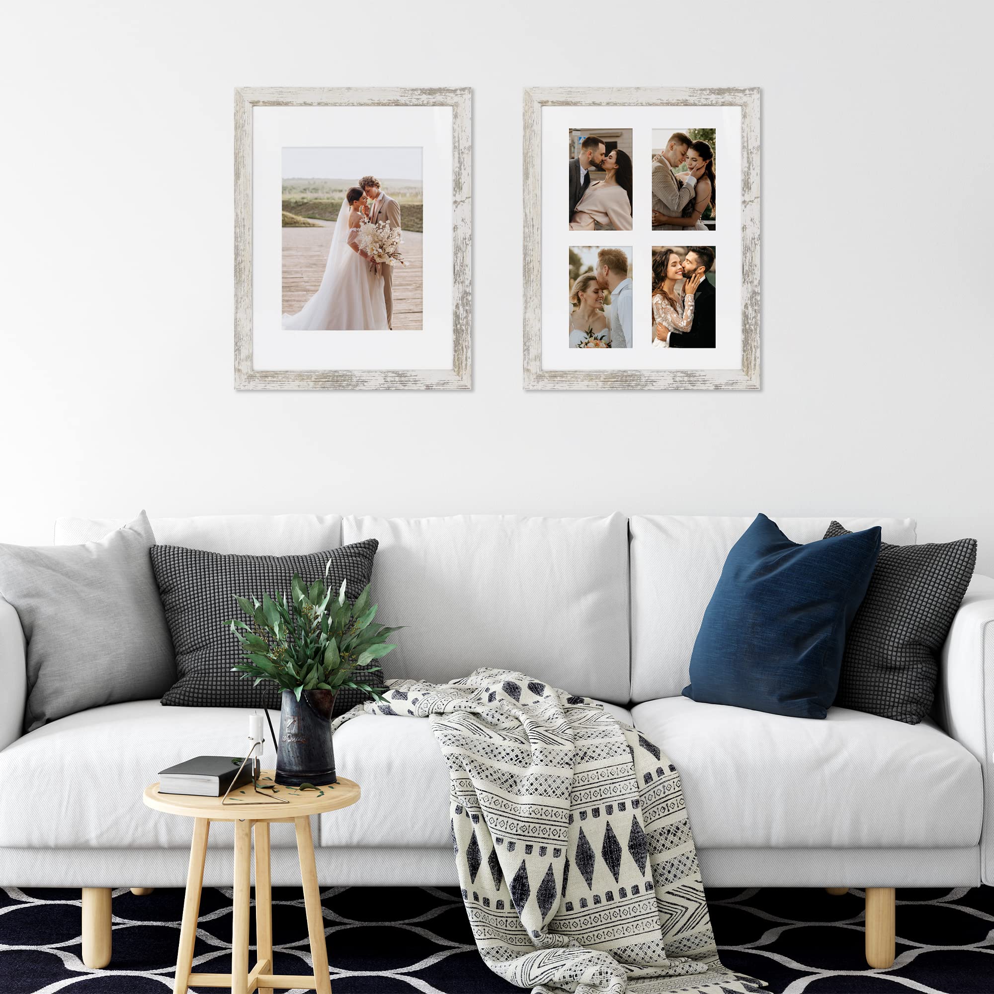 Hongkee frame displayed on living room wall showing styling versatility and quick room refresh benefit