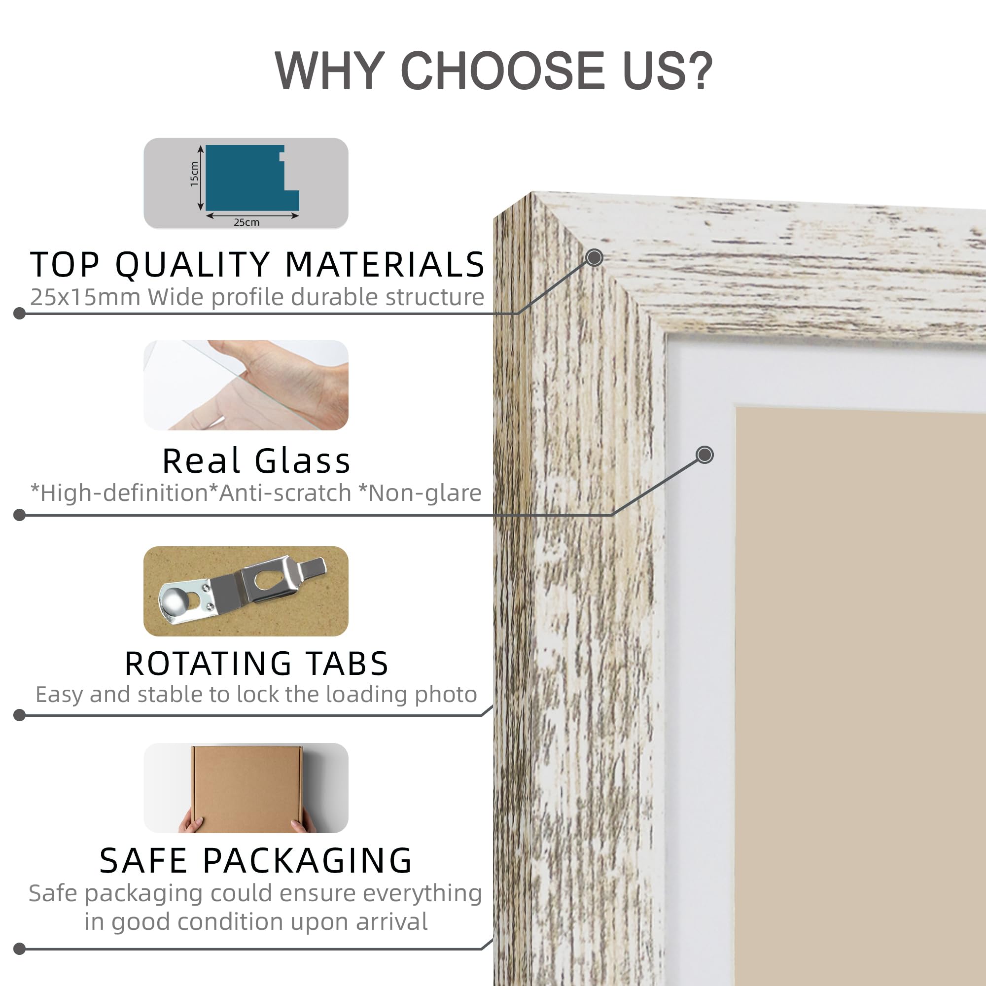 Hongkee frame held in hand showing size and scale benefit confirms fit for prints and posters
