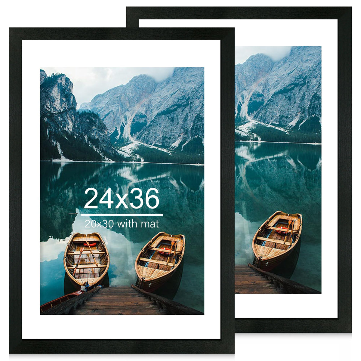 Hongkee front-facing frame pair showing rustic black finish and clean display benefit